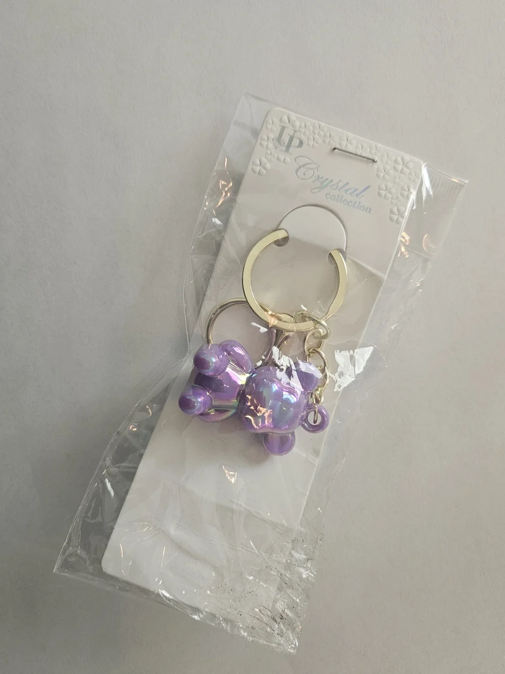 NWT Iridescent Purple Bear Keychain